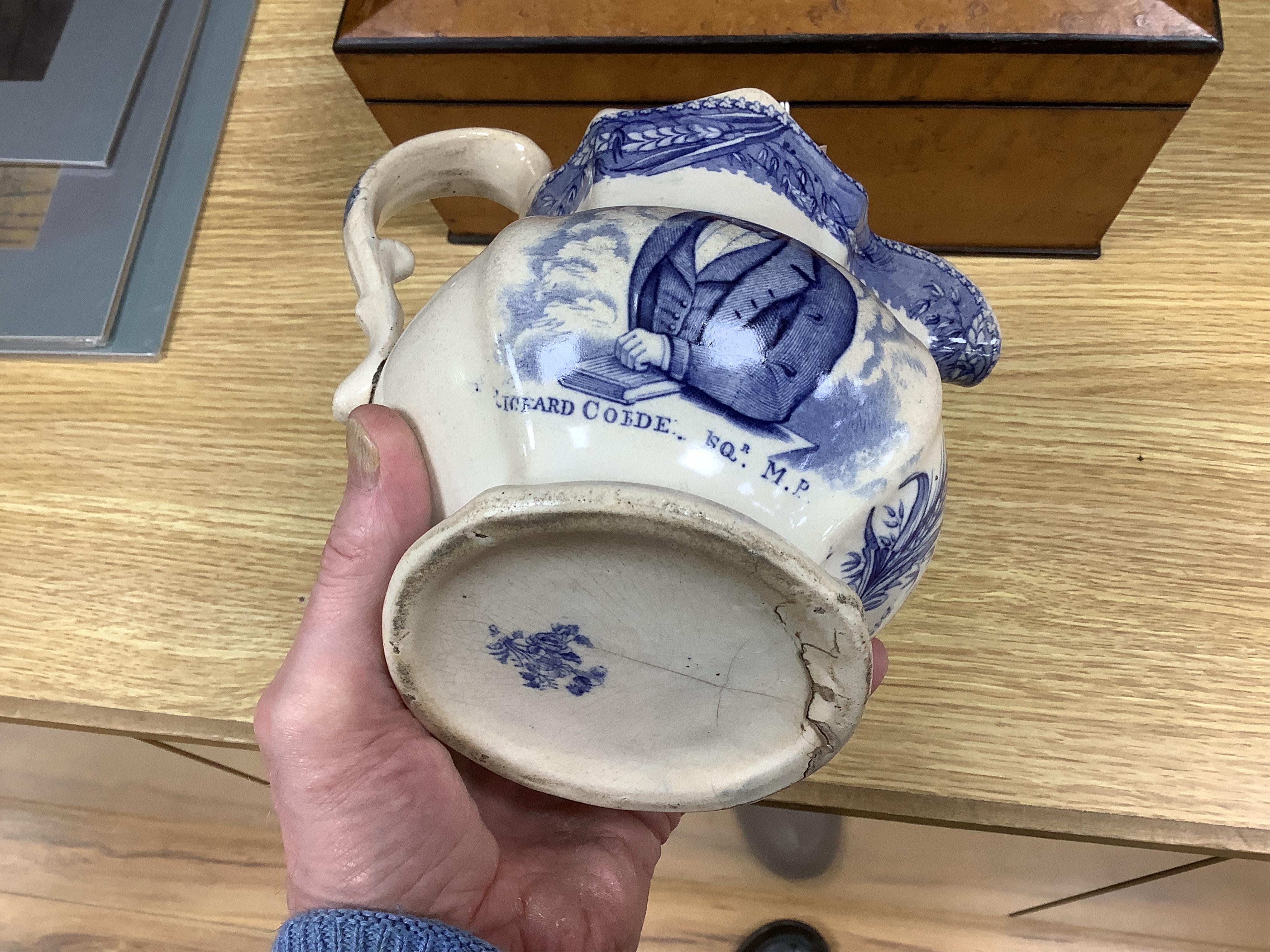 Eleven early to mid 19th century jugs, mugs and plates, all with transfer printed commemorative themes including Gladstone as Prime Minister, Queen Victoria‘s 1887 Jubilee, the Bidston Lighthouse Signals, Lord John Russe